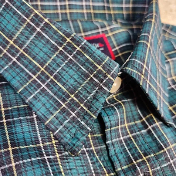 Untuckit Shirt Men Small Performance Slim Fit Green Plaid Norante Button Up - Picture 3 of 9